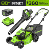 80V 21" Cordless Battery Self-Propelled Mower and Blower: 4.0 Ah Battery and Rapid Charger