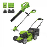 48V (24V x 2) 21" Cordless Battery Self-Propelled Mower 3PC Combo Kit: (2) 5.0Ah Batteries,(1) 2.0 Ah Battery,(1) Dual-Port Rapid Charger and (1) 2A Charger