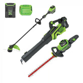 60V Cordless Battery 3PC Handheld Combo Kit, String Trimmer, Blower and Hedge Trimmer, (1) 2.5 Ah Battery and Charger