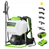 40V Cordless Battery Backpack Sprayer: 2.0 Ah USB Battery and Charger