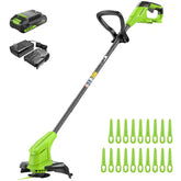 24V 10" Cordless Battery Blade-Head String Trimmer: 2.0 Ah Battery and 0.5A Charger