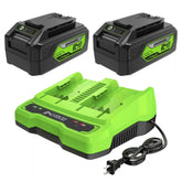 24V 4.0 Ah USB Battery (2-Pack) Starter Kit and Dual-Port Rapid Charger