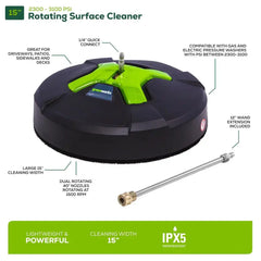 3000 PSI Pressure Washer, 15" Surface Cleaner and Extension Combo Kit
