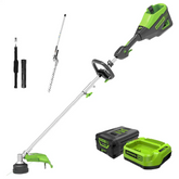 60V 16" Cordless Battery String Trimmer (Attachment Capable) and 16" Hedge Trimmer Attachment Combo Kit: 4.0 Ah Battery and Charger