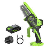 24V 4” Cordless Battery Brushless Pruner Saw w/ 2.0Ah Battery & 30W Type-C Charger (3-Ft Cable)