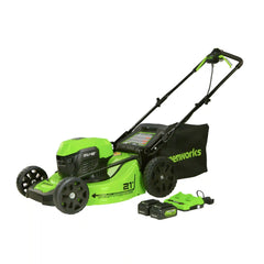 48V (24V x 2) 21" Cordless Battery Self-Propelled Lawn Mower w/ Two (2) 5.0Ah USB Batteries & Dual Port Charger, LM2112S