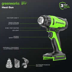 24V Cordless Battery Heat Gun: 4.0 Ah Battery and Charger