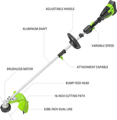 40V 16" Gen2 Attachment Capable String Trimmer, 4Ah Battery and Charger