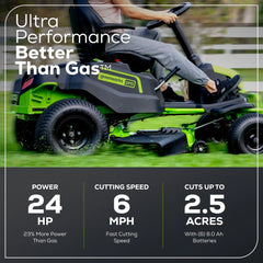 60V 42" Cordless Battery CrossoverT Riding Lawn Mower: (6) 8.0 Ah Batteries and (3) Dual-Port Turbo Chargers, CRT4261