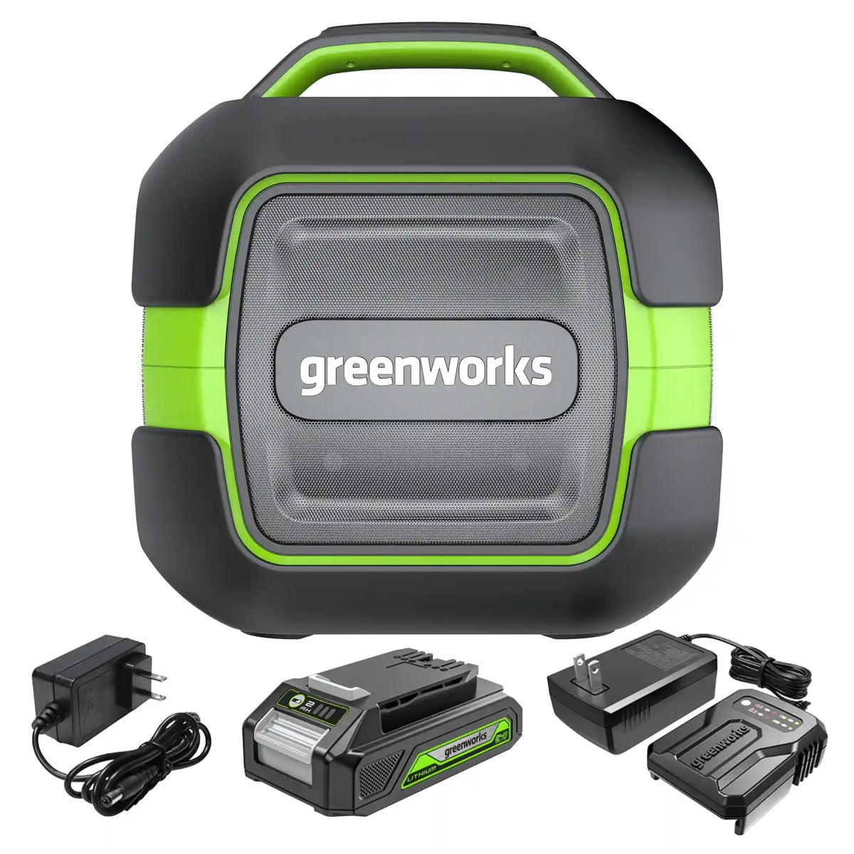 24V Cordless Battery Bluetooth Speaker: 2.0 Ah Battery and Charger