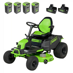 RENEWED 60V 42" Cordless Battery CrossoverT Riding Lawn Mower, (4) 8.0 Ah Batteries and (2) Dual-Port Turbo Chargers, CRT4262