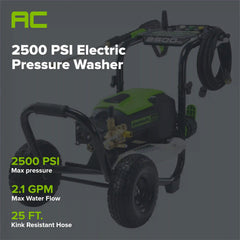 2500 PSI 2.1 GPM Cold Water Electric Pressure Washer