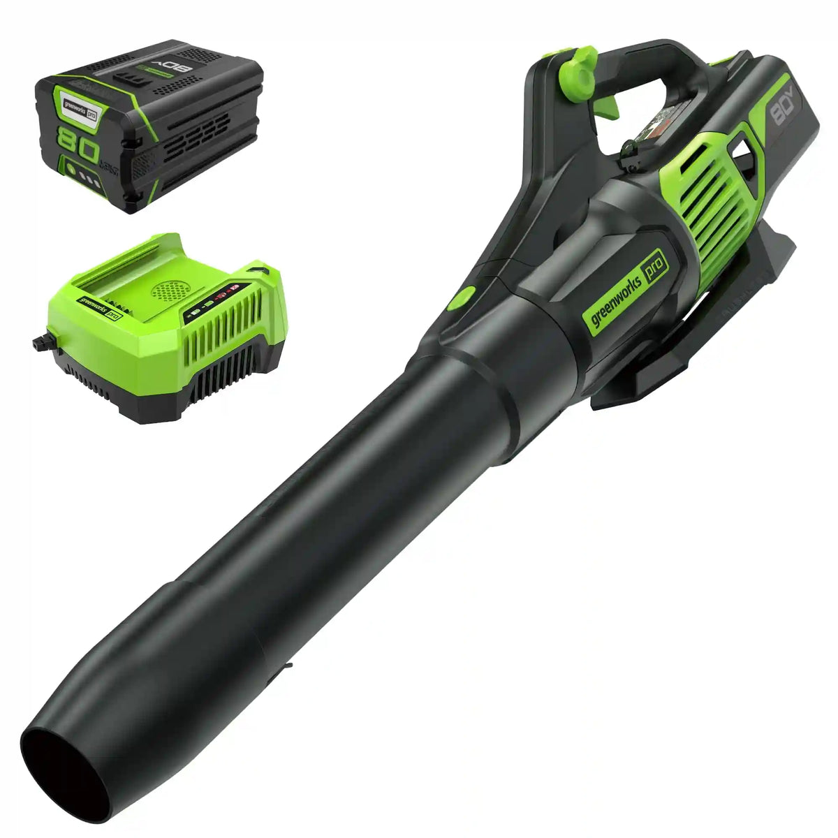 OPEN BOX 80V 730 CFM Cordless Battery Leaf Blower: 2.5 Ah Battery and Rapid Charger