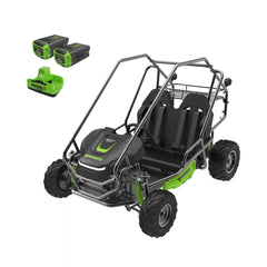 60V Gen 2 STEALTH Series All-Terrain 2-Seat Electric Youth Go-Kart: (2) 8Ah Batteries and Dual-Port Charger