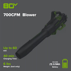 80V 700CFM Cordless Battery Blower w/  2.5Ah Battery & Charger