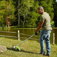80V 16" Cordless Battery String Trimmer and 730 CFM Leaf Blower Combo Kit: 2.5 Ah Battery and Charger