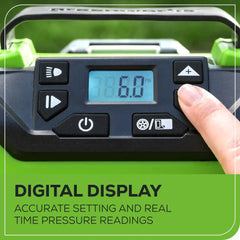 40V Cordless Battery Inflator: 2.0 Ah Battery and Charger