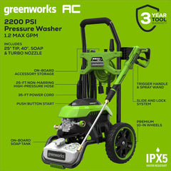 2200-PSI 14 Amp 1.2 GPM Electric Pressure Washer