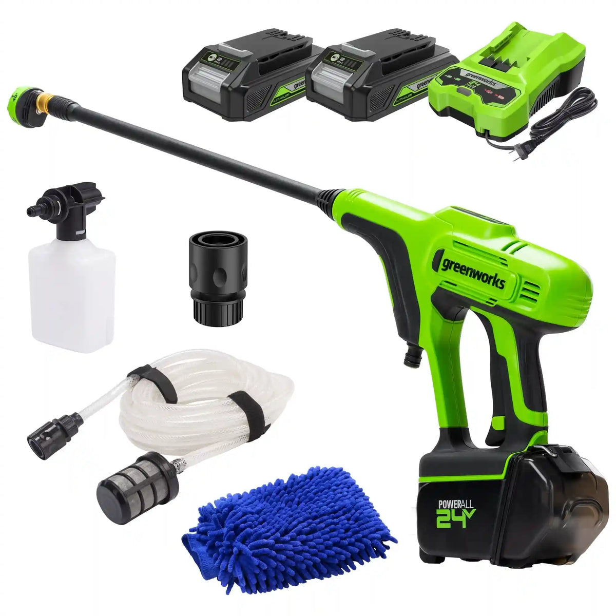 OPEN BOX 24V 600-PSI Cordless Power Cleaner: (2) 2.0 Ah Batteries and Charger