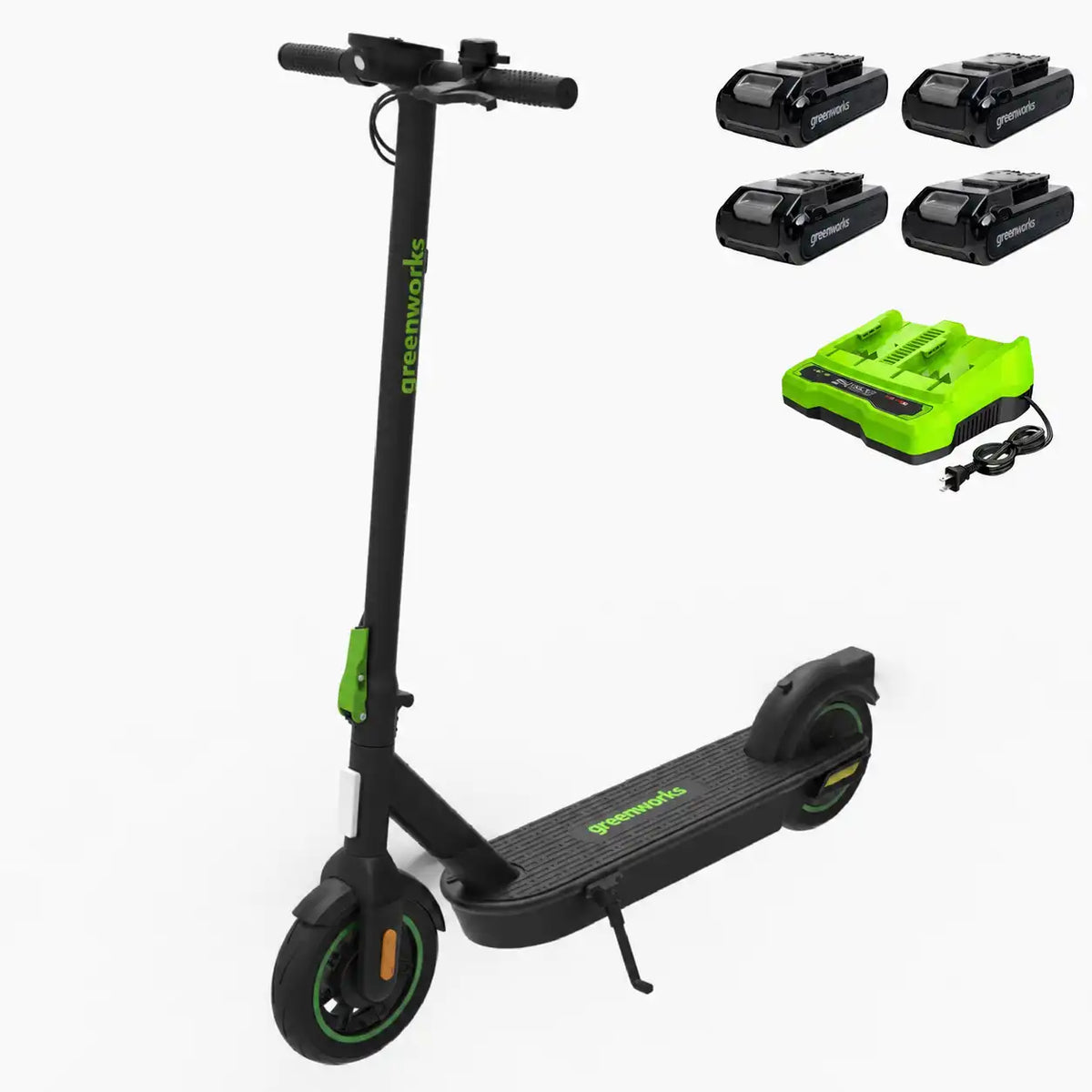 48V (24V x 2) STEALTH Series Electric Scooter: (4)4.0 Ah Batteries and Dual-Port Charger