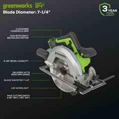 OPEN BOX 24V Circular Saw 7-1/4", Saw Blade and Dust Connector Kit: 4.0 Ah Battery and Charger