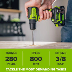 24V PowerAll 3/8" Drill Driver (280 in-lbs) & 6-1/2" Circular Saw (5000 RPM) Combo Kit: (1) 2.0Ah USB-C Battery, (1) 30W USB-C Charger, (1) 3' 100W USB-C Cable