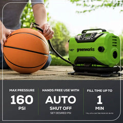 40V Cordless Battery Inflator: 2.0 Ah Battery and Charger