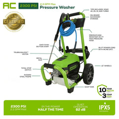 OPEN BOX 2300 PSI 1.2 GPM Cold Water Electric Pressure Washer