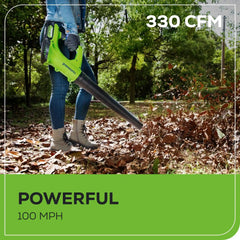 OPEN BOX 24V Cordless 330 CFM Axial Blower: 2.0 Ah Battery and Charger