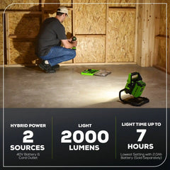 40V AC/DC 2000 Lumen LED Work Light (Tool Only)