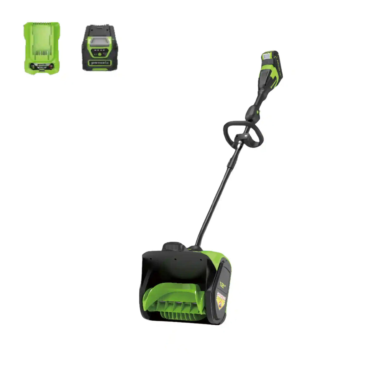 40V 12" Cordless Battery LED Snow Shovel: 4.0 Ah Battery and Charger