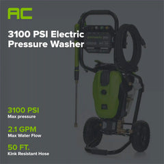 3100 PSI 2.1 GPM Cold Water Electric Pressure Washer