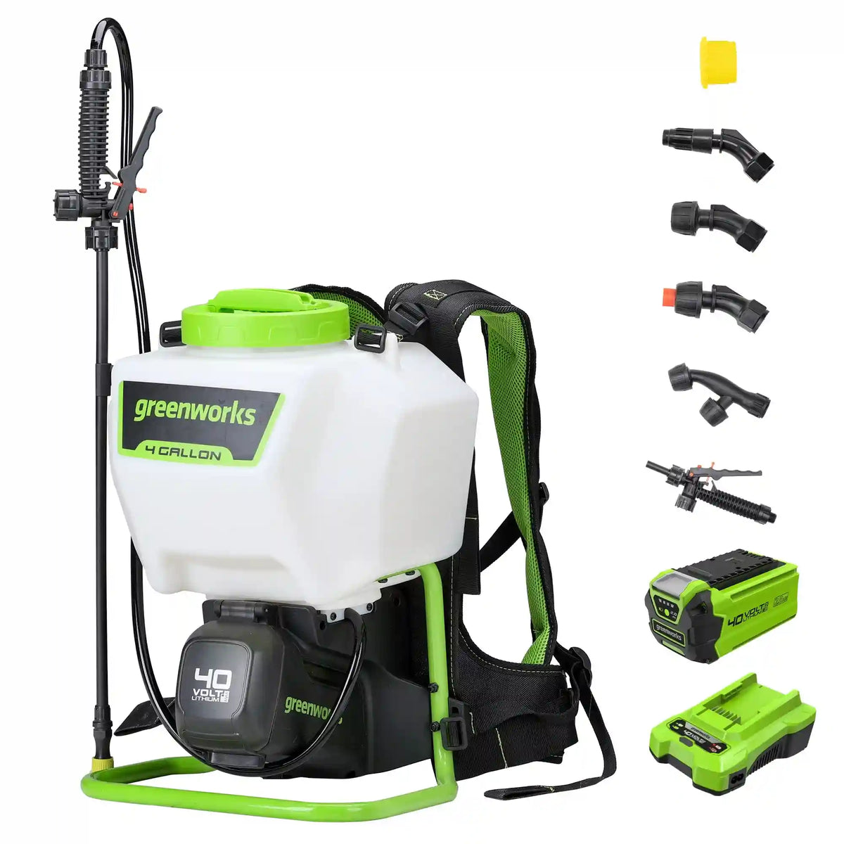 40V Cordless Battery Backpack Sprayer: 2.0 Ah USB Battery and Charger