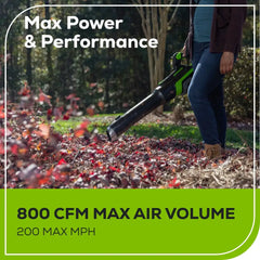 RENEWED 80V 800CFM Cordless Battery Leaf Blower, 4Ah Battery and Charger