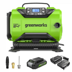 24V Cordless Battery Inflator: 2.0 Ah Battery and Charger